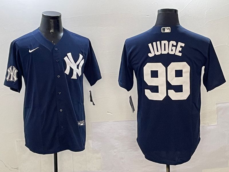 Men New York Yankees 99 Judge Drak Blue Game 2025 Nike MLB Jersey style 4